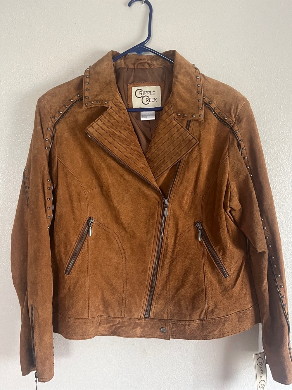 New with Tags Cripple Creek Brown Leather Jacket